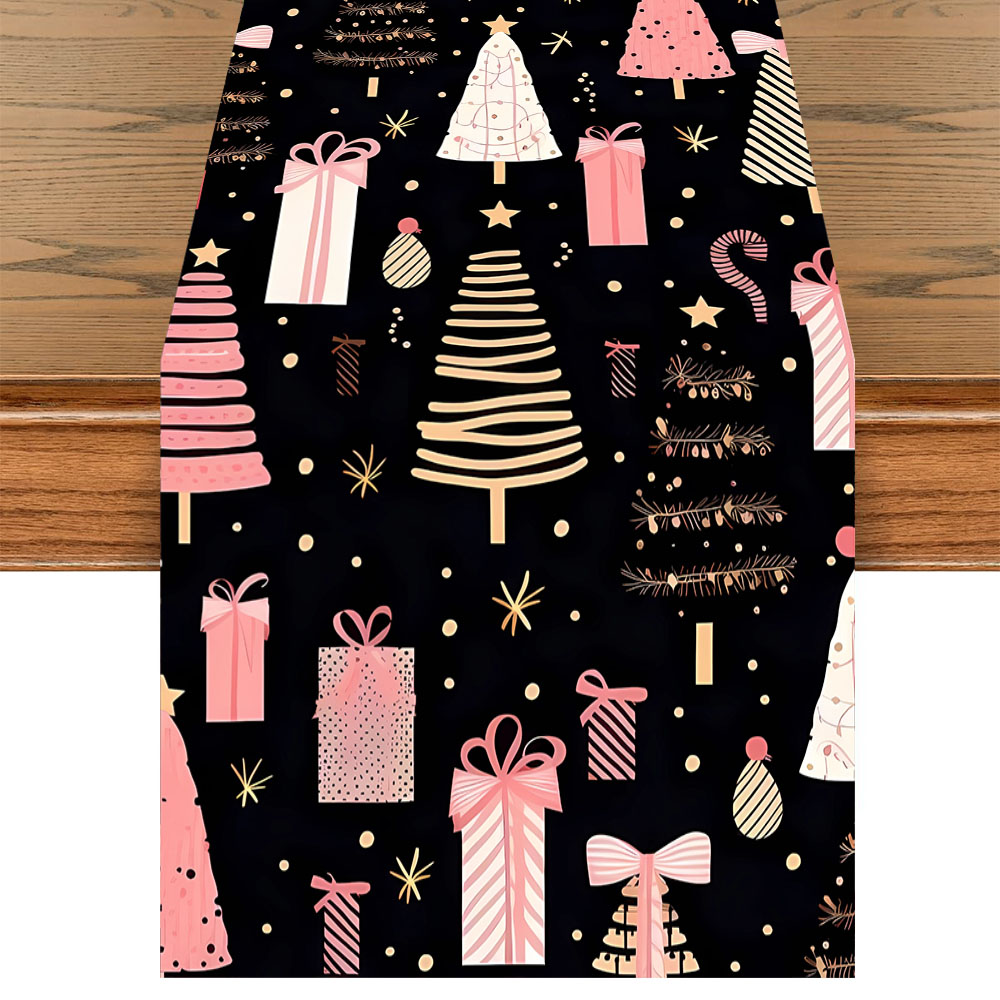 Christmas Table Runner - Runner da Tavola Natalizio Rosa con