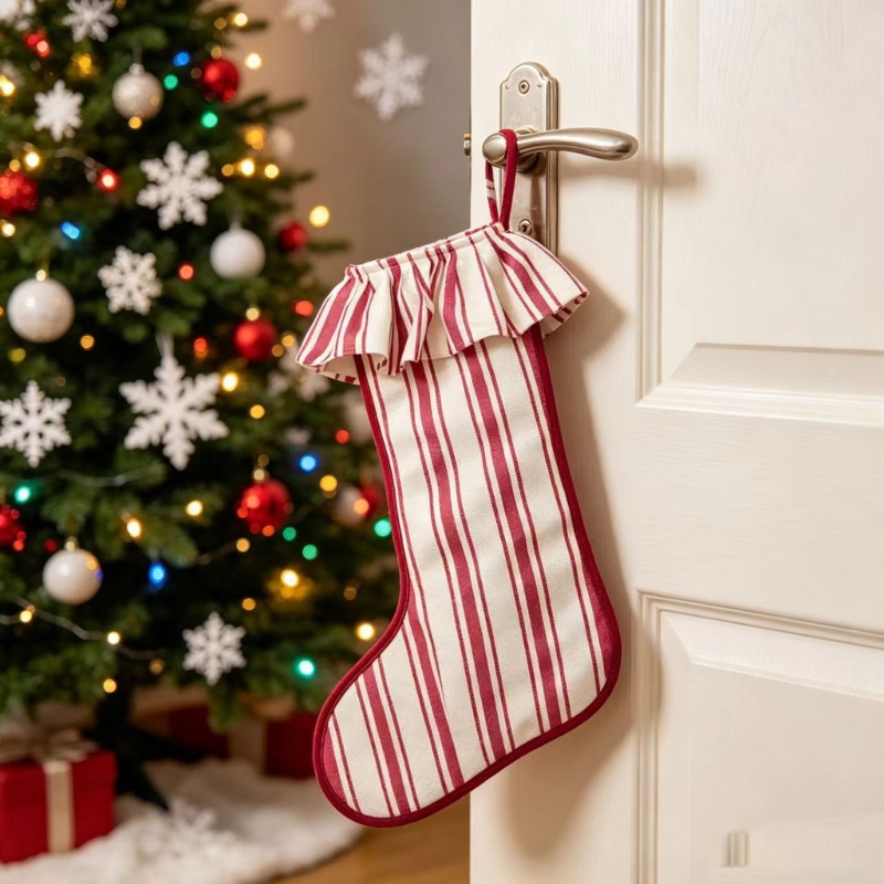 Christmas Stocking Hanging - Anello per appendere volant superiore testurizzato