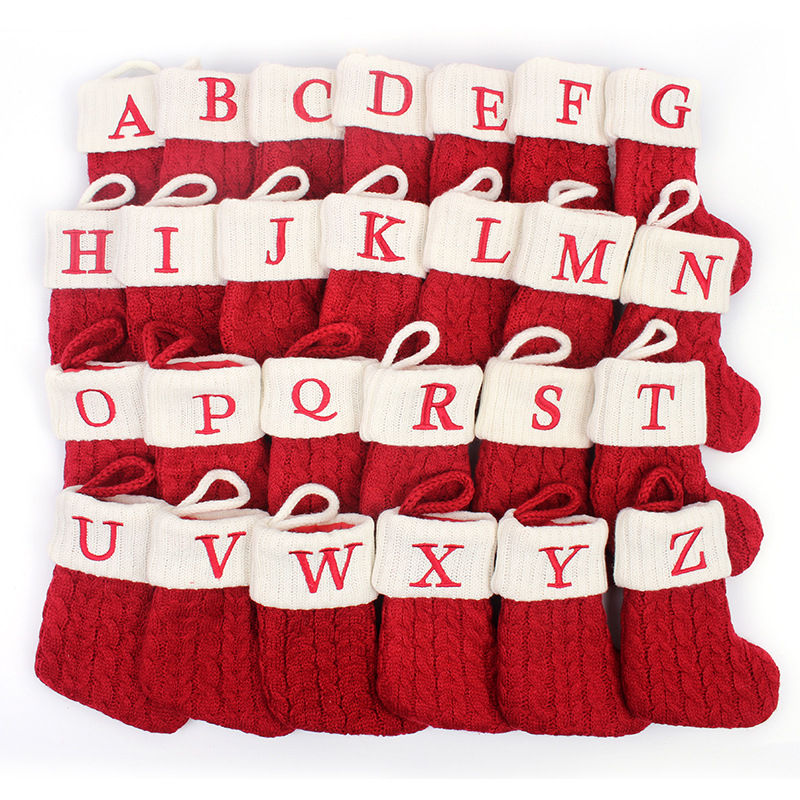 Christmas Stocking Hanging - 1P calze natalizie per maglieria lettere
