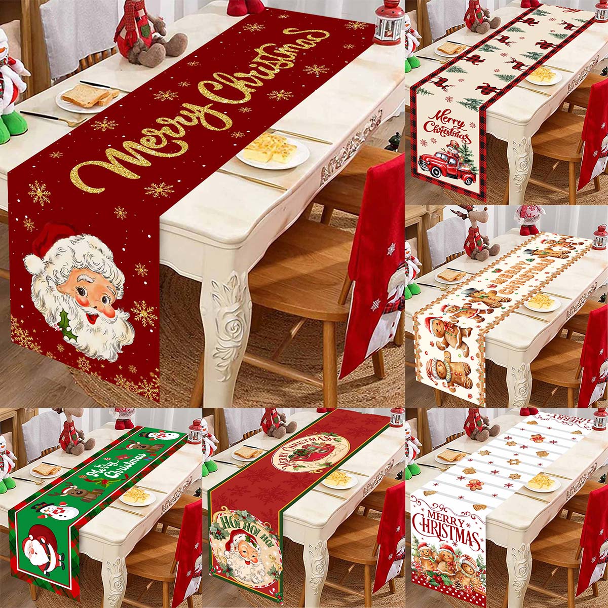 Christmas Table Runner - Natale babbo natale poliestere runner da