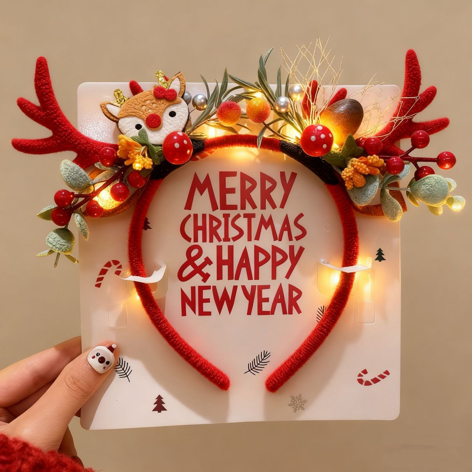 Reindeer Antlers Headband - Cerchietto Natalizio con Corna di Renna