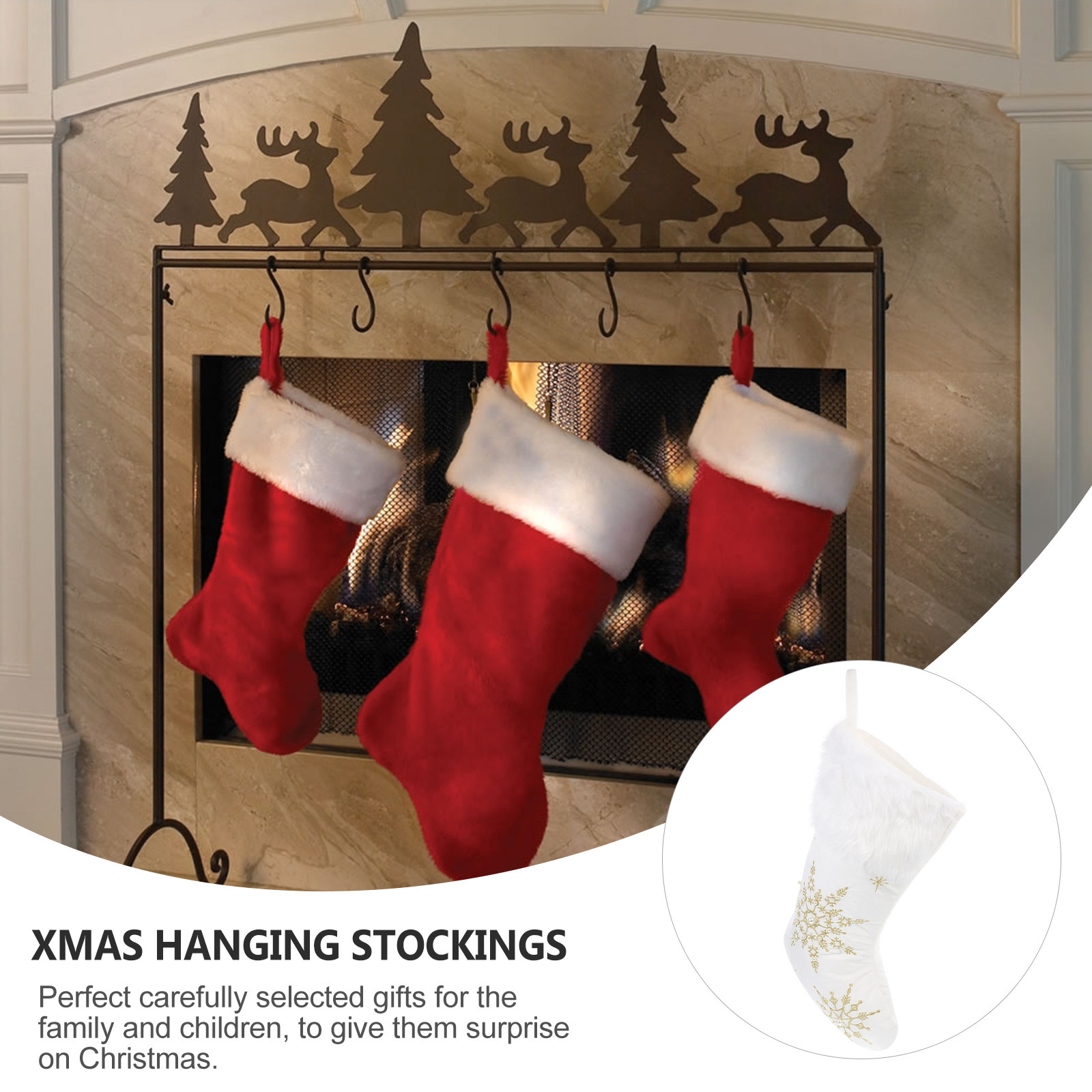 Christmas Stocking Hanging - 1 Pezzo Calza di Natale Decorativa