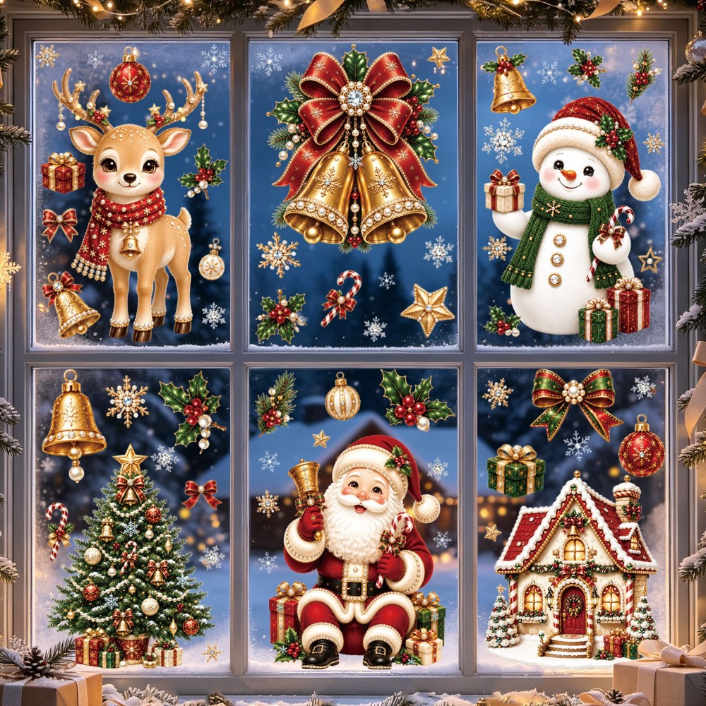 Snowflake Window Decal - Adesivi per Finestre di Natale 2027,