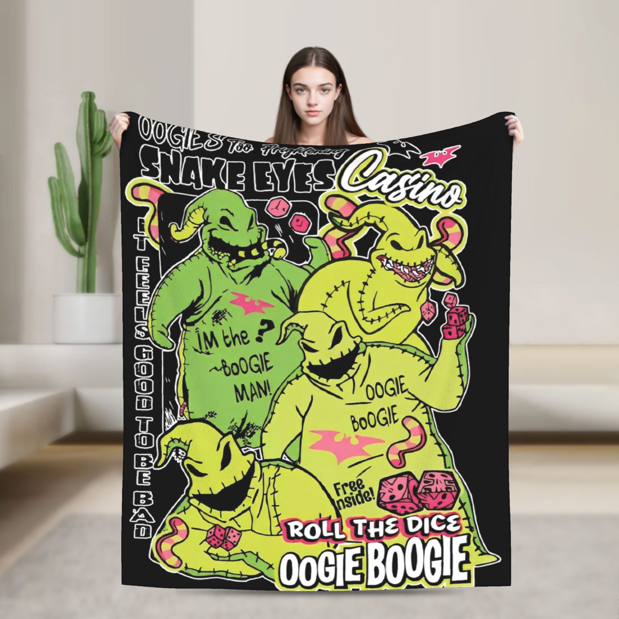 Christmas Throw Blanket - Coperta Nightmare Before Christmas Oogie Boogie,