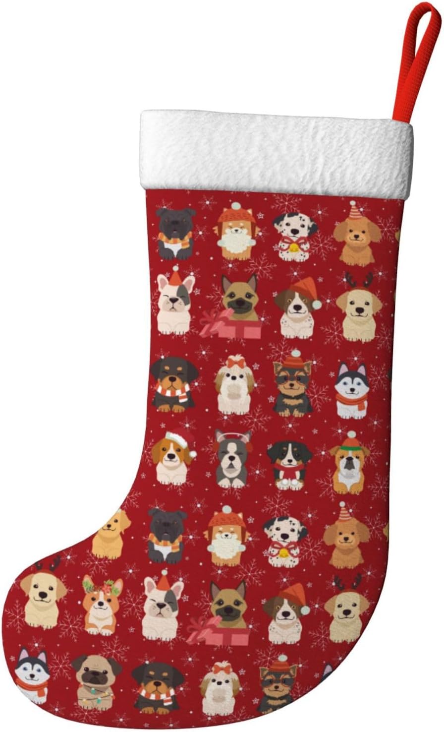 Simpatici cani di Natale Calze - Christmas Stocking Hanging recensione e prezzo